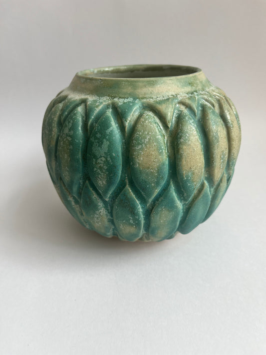 Turkis vase med mønster